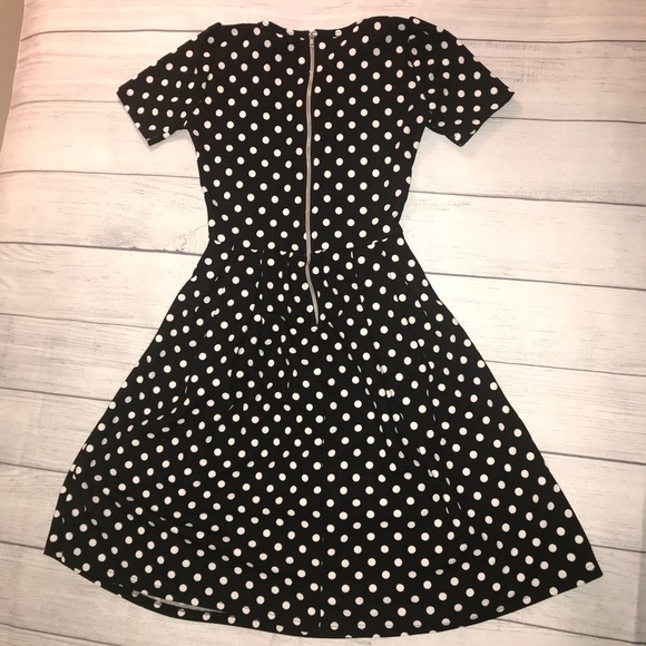 🛍SALE🛍LuLaRoe Black/White Polka Dot Amelia Dress - Picture 5 of 7